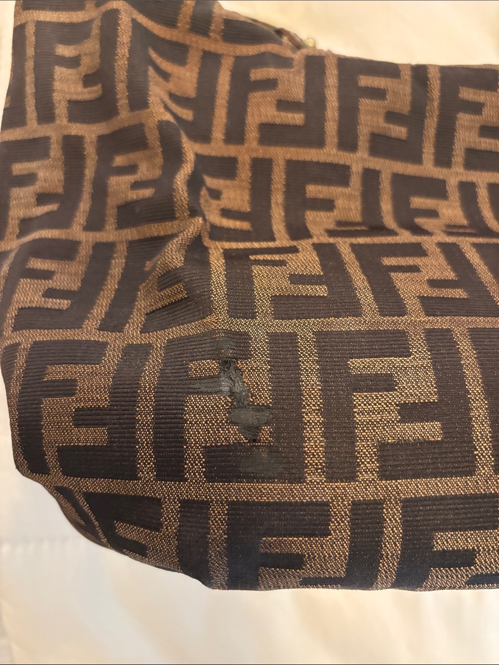 Fendi brown canvas Monogram Hobo Bag - Picture 6 of 16